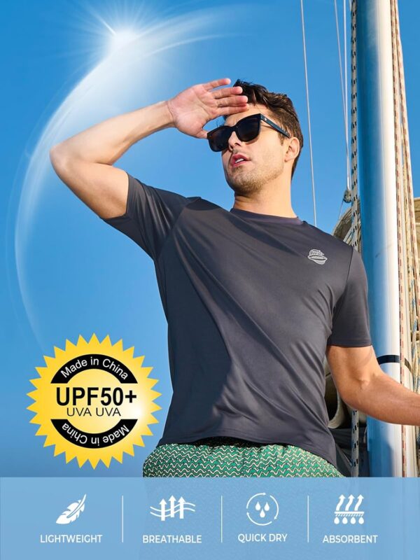 NORTHYARD Men's UPF 50+ Rash Guard T-Shirts Sun Protection UV Quick Dry Short Sleeve Shirts Lightweight Fishing Swim