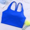 XUNYU Longline Sports Bra for Women Y Back Workout Tank Tops with Built in Bras Supportive Yoga Padded Crop Top