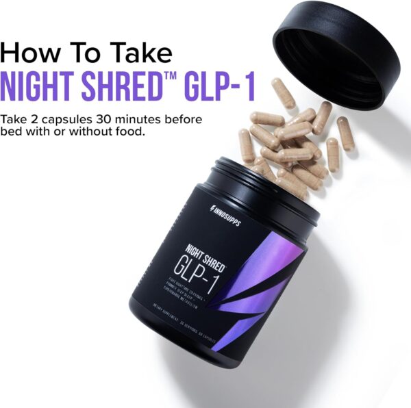 InnoSupps Night Shred™ GLP-1 | Nighttime Fat-Burner + Sleep Support | Appetite, Metabolism & Stress Support | Akkermansia + Ashwagandha | 60 Capsules. 30 Servings.