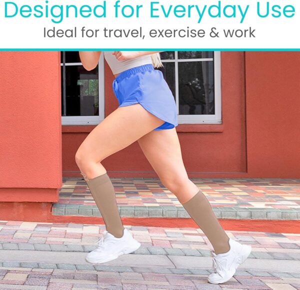 Vive Zipper Compression Socks Medical for Men & Women - 15-20 mmHg Knee High Stockings for Varicose Veins, Recovery, Edema, Post-Surgery Support - Elastic & Comfortable - Easy On for Elderly