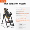 VEVOR Inversion Table, 300lbs Capacity Heavy Duty Inversion Table, Decompression Back Stretcher Machine, Strength Training Equipment with Headrest, Ankle Lock, Adjustable Protective Belt