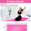 Primasole 1/2 Thick Exercise Mat with Carry Strap & Case Mat for Yoga Pilates Fitness at Home and Gym 72" L x 24" W