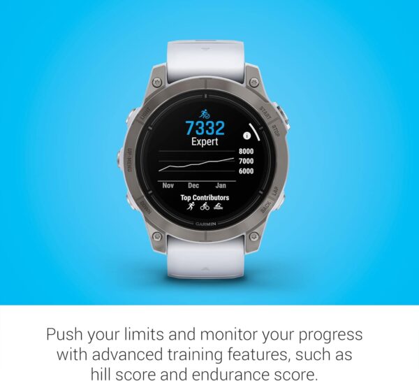 Garmin epix Pro (Gen 2) Sapphire Edition, 47mm, High Performance Smartwatch, Advanced Training Technology, Built-in Flashlight, Whitestone