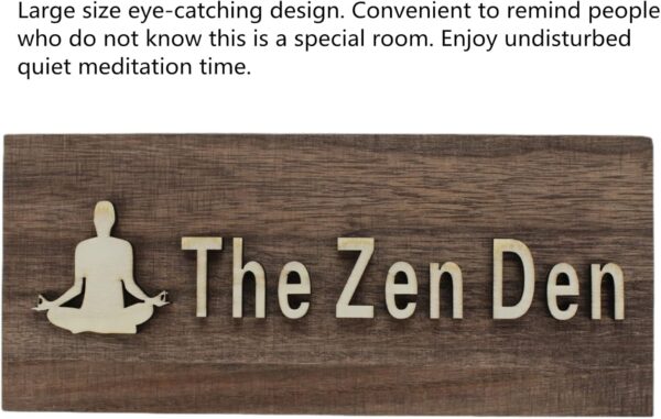 The Zen Den signs Room Decor Meditation in Progress Wall Hanging Sign,Inspirational Wooden Door Plaque for Yoga Studio Bedroom Decoration (Brown)