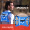 Blue Running Mini Backpack Vest for Men & Women – Reflective with 360° Hi-Viz, Holds Accessories, iPhone, Android, iPad Mini – Lightweight, Adjustable Gear for Fitness, Walking, Cycling, Hiking