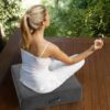 MeMoreCool Square Floor Pillow for Adults and Kids, Large Meditation Cushion with Thick Foam and Washable Tufted Cover, 24-Inch Grey Seat for Sitting and Yoga