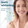 Rtauys M5 Sonic Electric Toothbrush for Adults and Kids - Rechargeable Electric Toothbrush Kids Ages 12+ and Adults with 8 Brush Heads & Travel Case, 120 Days Battery Life - Light Green
