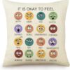Counseling Office Must Haves Throw Pillow Cover Calming Corner Mental Health Pillowcase Decor for Home Kids and Fridens Mental Health Counselor Gifts Calming Corner Pillow Covers 18"x18" (Style B)