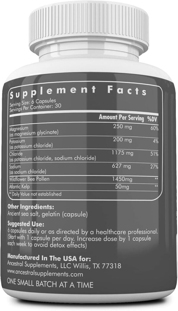 Ancestral Supplements Minerals & Electrolytes with Magnesium, Potassium, Sodium, Supports Optimal Hydration, Immune Health, Athletic Performance, Digestion, and Remineralization, 180 Capsules