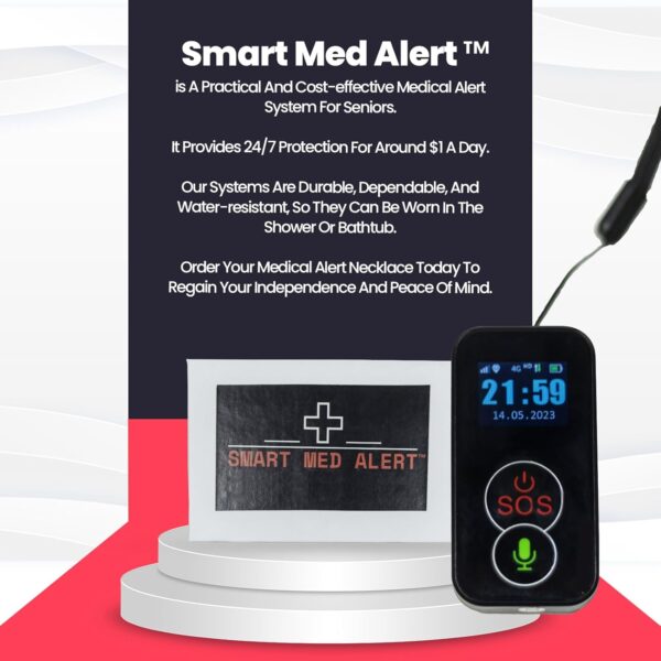 Elderly Cellular Medical Alert Device | Wearable Panic Button Necklace | Medical Alert Systems for Seniors | Water Resistant with Built-in Fall Detection for Better Quality of Life