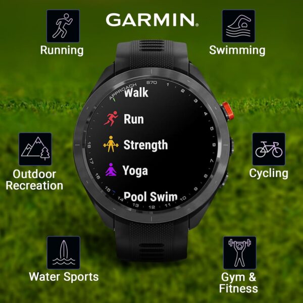 Wearable4U - Garmin Approach S70: Ceramic 47 mm Golf Smartwatch|1.4" AMOLED Display Up to 16 Days Battery Life, Multisport GPS Premium Watch w/ 43K+ Golf maps & Gift Bundle