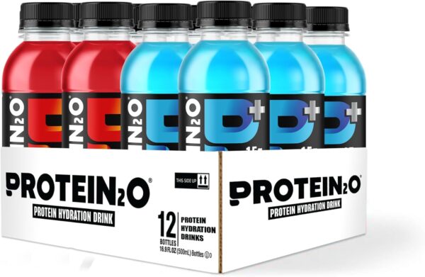 Protein2o 15g Whey Protein Isolate Infused Water Plus Caffeine, Sugar Free Energy Drink, Ready To Drink, Gluten Free, Lactose Free, Energy Variety Pack, 16.9 oz Bottle (12 Count)