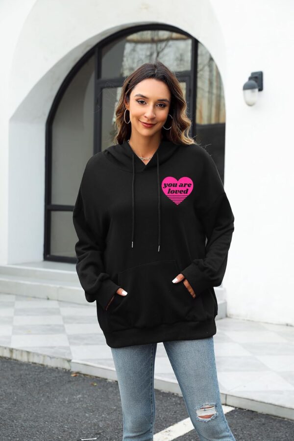 TAOHONG You Are Loved Women's Graphic Hoodies Preppy Sweatshirts Mental Health For Teen Girls Drawstring Pullover Tops