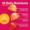 SmartyPants Organic Women's Multivitamin Gummies: Biotin, Probiotics, Methylfolate, Omega 3 (ALA), Vitamin D3, C, Vitamin B12, B6, A, K & Zinc, Inositol, Gluten Free, 120 Count (30 Day Supply)