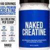 Naked Pure Micronized Creatine Monohydrate - 100 Servings - 500 Grams, 1.1Lb Bulk, Vegan, Non-GMO, Gluten Free, Soy Free. Aid Strength Gains, No Artificial Ingredients Creatine
