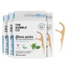 The Humble Co. Floss Picks (200 Count) – Plant Based Dental Floss Picks for Superior Oral Care, Dental Hygiene, and Gum Health, Cruelty Free Tooth Floss Picks (Mint, Double Thread)