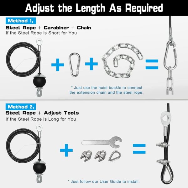 SERTT Weight Cable Pulley System Gym, Upgraded Cable Pulley Attachments for Gym LAT Pull Down, Biceps Curl, Tricep, Arm Workouts - Weight Pulley System Home Gym Add On Equipment