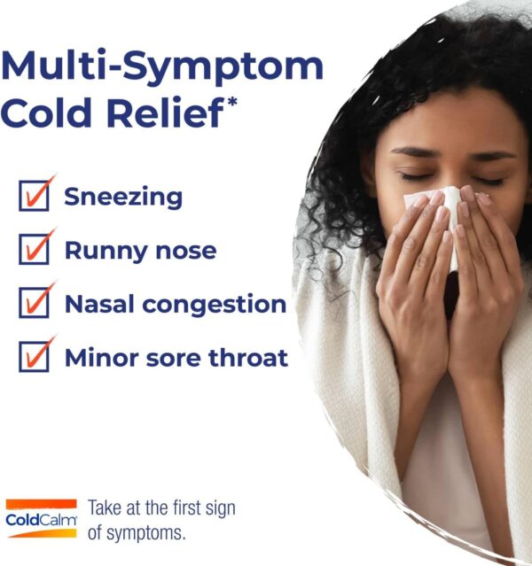 Boiron ColdCalm Tablets for Relief of Common Cold Symptoms Such as Sneezing, Runny Nose, Sore Throat, and Nasal Congestion - Non-Drowsy - 60 Count