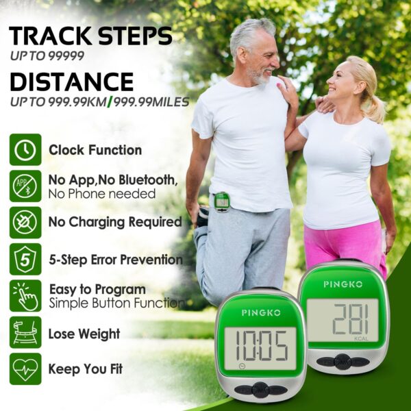PINGKO Outdoor Multi-Function Portable Sport Pedometer Step/Distance/Calories/Counter