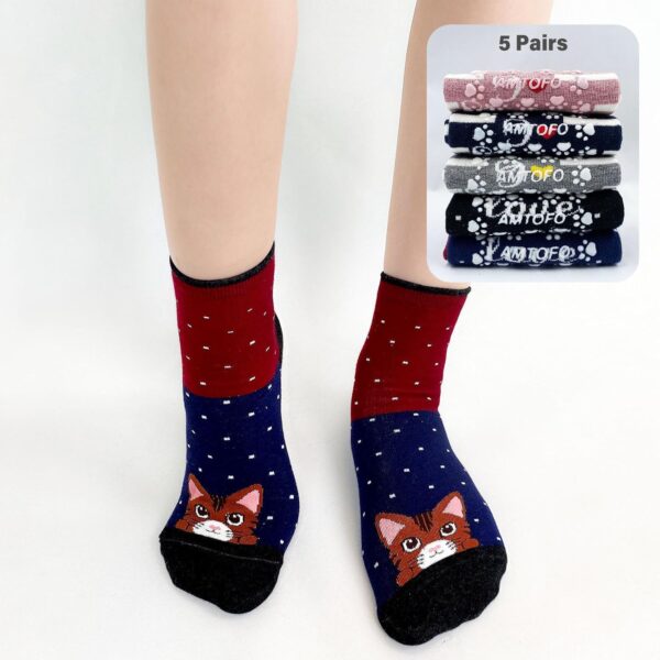 Hellomamma Grip Socks for Women, Non Slip Yoga Animal Socks for Pilates Dance Hospital Ballet Workout Non Skid Cat Socks