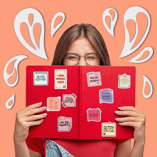 200PCS Inspirational Stickers, Motivational Reminder Stickers, Mental Health Stickers for Adult, Positive Stickers for Scrapbook Journaling Vision Board,Scrapbook Supplies