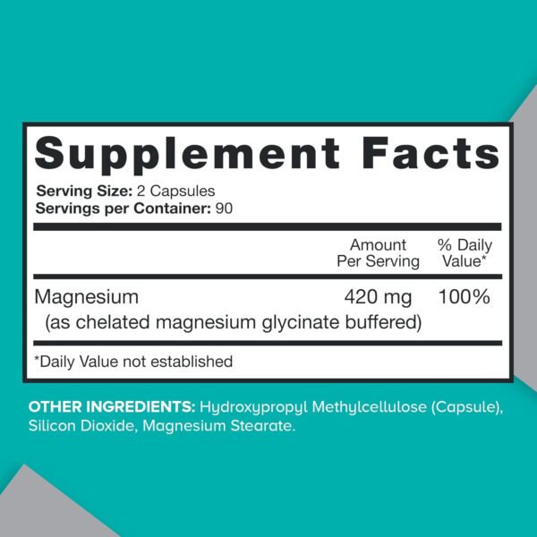 Qunol Magnesium Capsules 420mg, 100% DV, High Absorption Magnesium Supplement, Extra Strength, Bone and Muscle Health Supplement, 180 Count