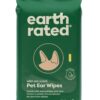 Earth Rated Pet Ear Wipes, Hypoallergenic Cleaner for Dogs & Cats Ears to Remove Dirt and Wax Build Up, Wild Oat Scent, 70 Count