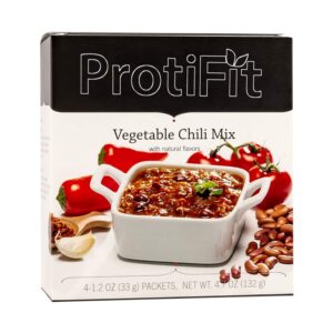 PROTIFIT - High Protein Vegetable Chili Mix, 12g Protein, Low Calorie, Low Carb, Low Fat, Low Sugar, Cholesterol Free, Ideal Protein Compatible, 7 Servings Per Box