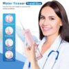 Mini Portable Water Flosser Oral Irrigator Water Teeth Cleaner Pick, Telescopic Water Tank, 4 Modes & IPX7 Waterproof, Home & Travel Water Flossers for Teeth, Braces Bridges Care. (Pink)