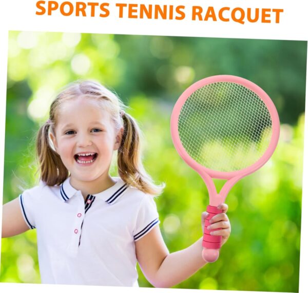 2pcs Pink Cartoon Tennis Racket for Outdoor Fitness Equipment for Fun Racquet for Playing and Engaging Activities Lightweight and Colorful Design