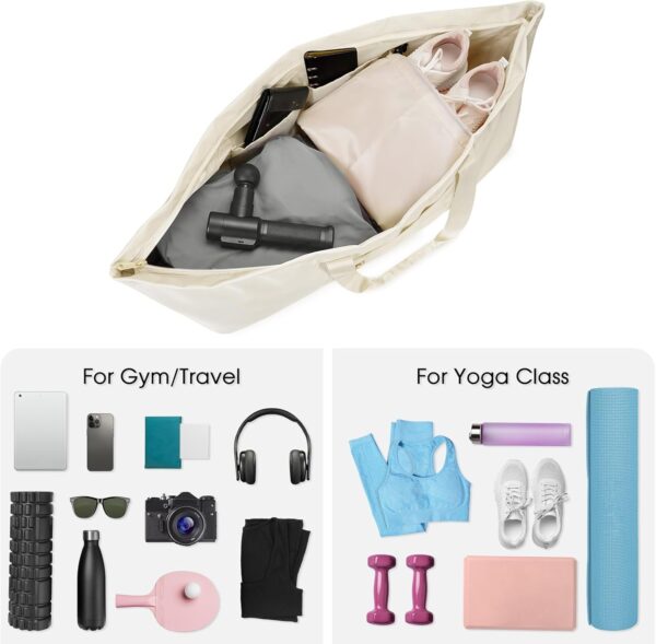 sportsnew Large Yoga Mat Bag with Shoes Compartment and Wet Pocket Ladies Pilates Gym Tote Bag with Yoga Mat Holder Strap for Women Men Workout Carrier Stuff Accessories