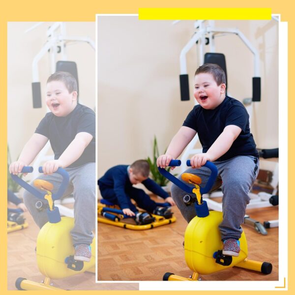 Meooeck Kids Exercise Bike Fitness Exercise Equipment for Kids Bike with Digital Display Toddler Sports Workout Equipment Bike Games for Beginners Children Toddler Indoor Outdoor Sport