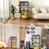 Yoga Mat Storage Rack with Wheels, 3 Tier Home Gym Workout Equipment Organizer for Dumbbells, Kettlebells, Foam Rollers
