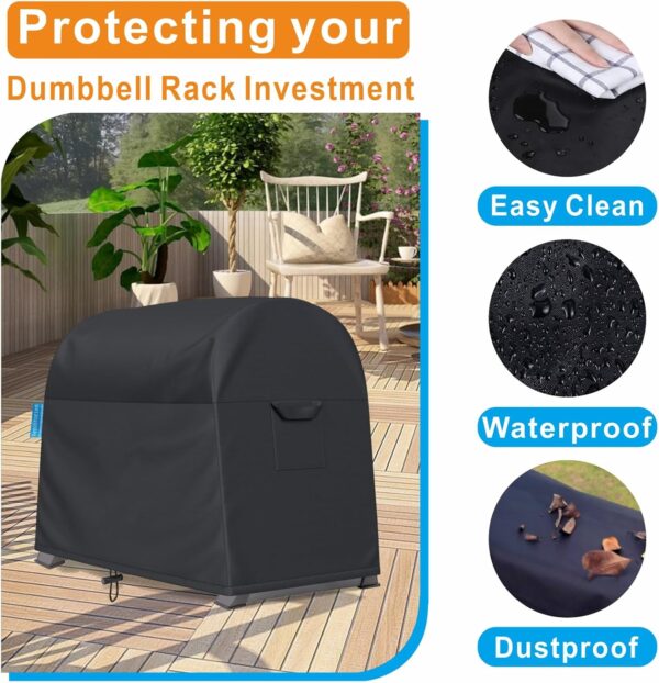 Dumbbell Rack Dust Cover, Dumbbell Weight Rack Cover, A-Frame Dumbbell Rack Cover, Designed Specifically for Home Gym Dumbbell Set Brackets - Waterproof and Dustproof Cover (Cover Only)