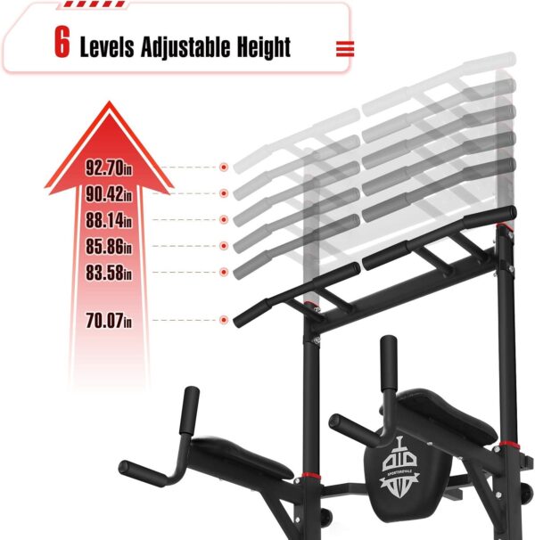 Sportsroyals Power Tower Pull Up Dip Station Assistive Trainer Multi-Function Home Gym Strength Training Fitness Equipment 440LBS