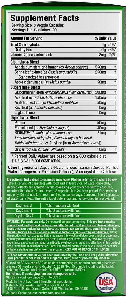 Detox Cleanse | Purely Inspired 7 Day Cleanse + Probiotics | Acai Berry Cleanse | Whole Body Cleanse Detox for Women & Men | Body Detox with Senna Leaf, Probiotics & Digestive Enzymes | 60 Count
