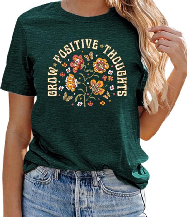 Mental Health Shirts for Women Vintage Flower Tee Shirt Boho Floral T Shirt Wildflower T-Tops Butterfly Tops