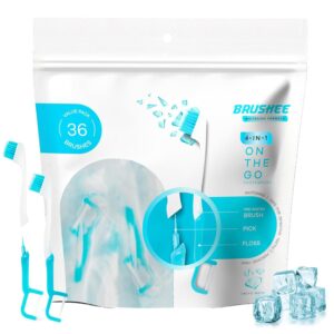 The Evolution of Oral Care | Prepasted On-The-Go Whitening Toothbrushes | 4-in-1 (Paste + Brush + Floss + Pick) | Individually Wrapped | Disposable | Travel Toothbrushes - (36-Pack)