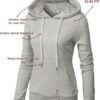 H2H Women's Slim Fit Zip Up & Pullover Hoodie Lightweight Long Sleeve Kangaroo Pocket Basic Casual Sweatshirt