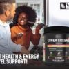 Super Greens Powder | Superfood to Support Digestive Enzymes and Bloating with 2 Billion Probiotics | Support Energy Levels & Gut Health | GMP Certified, Non-GMO | Tropical Fruit Refresher