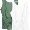 icyzone Women's Open Back High Neck Workout Athletic Gym Tank Tops