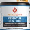 ACTIVATEDYOU Essential Skin Food, Advanced Skincare Collagen Elastin Support Supplement for Aging Skin, Helps Improve Appearance of Face Texture, Sagging w/Dermaval, Vitamin C, Lysine (30 Capsules)