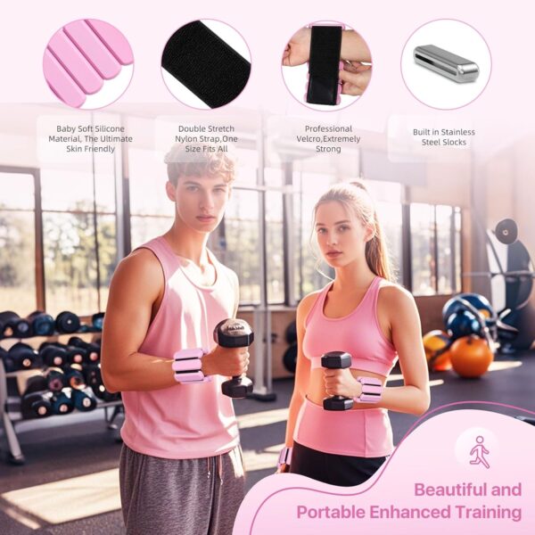 Adjustable Ankle Weights,Wrist Weights for Women & Men,Set of 2 (1Lb Each),Perfect for Walking,Running,Yoga,Pilates,Gym,Strength Training. Weighted wristbands are designed for home gym workouts