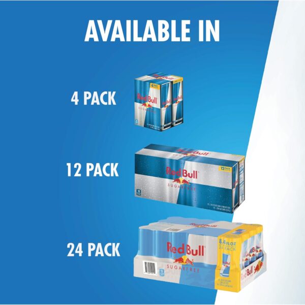 Red Bull Sugar Free Energy Drink with 151mg Caffeine plus Taurine & B Vitamins, 16 Fl Oz, Pack of 12 Cans