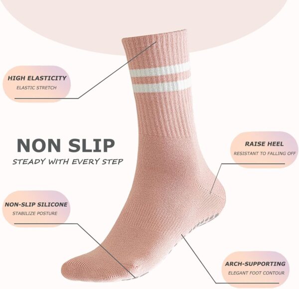 ULEEMARK Womens Pilates Non slip Yoga Socks Dance Gym Exercise Ankle Socks
