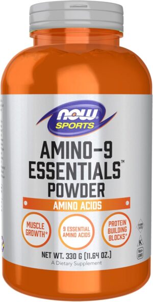 NOW Foods Sports Nutrition, Amino-9 Essentials™ Powder, Enhanced Protein Synthesis, Amino Acids, 330-Grams