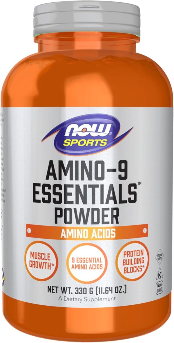 NOW Foods Sports Nutrition, Amino-9 Essentials™ Powder, Enhanced Protein Synthesis, Amino Acids, 330-Grams