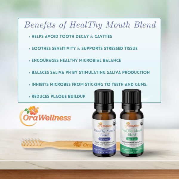 OraWellness Healthy Mouth Blend Organic Toothpaste & Mouthwash Alternative Tooth Oil, Natural Mouth Rinse for Healthy Teeth & Gums for Women, Men and Kids, Pack of 3