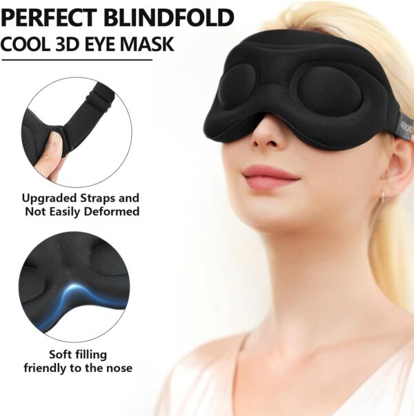 Sleep Mask Blackout for Men Women - Eyelash Friendly Eye Masks for Sleep Airplane Travel Accessories as Gifts Sleeping Mask with Soft Breathable Zero Eye Pressure for Travel Yoga Nap Meditation
