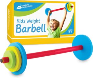 Modern Innovations Kids Barbell Weight Set, Toy Workout Equipment, Kid Weights for Exercise, Toddler Fun & Fitness (Colorful)…